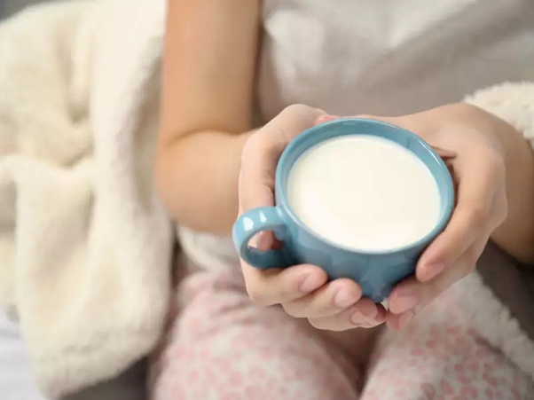Drinking a cup of warm milk before bed