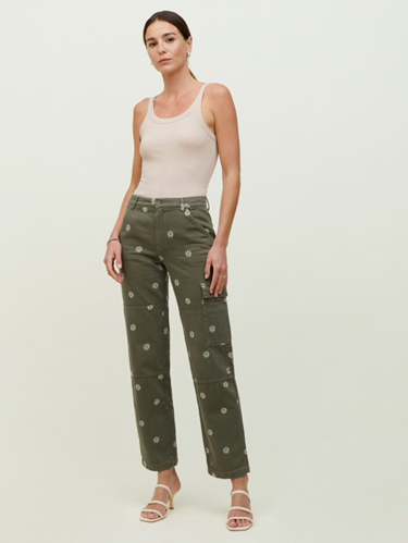 The Bailey High Rise Utility Pant in Daria Embroidery