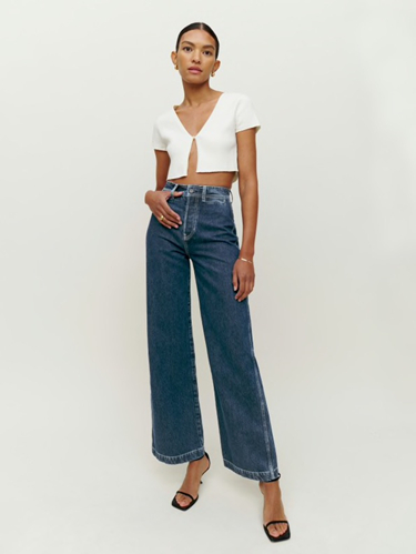 The Jamie Ultra High Rise Wide Leg Jeans in Caspian