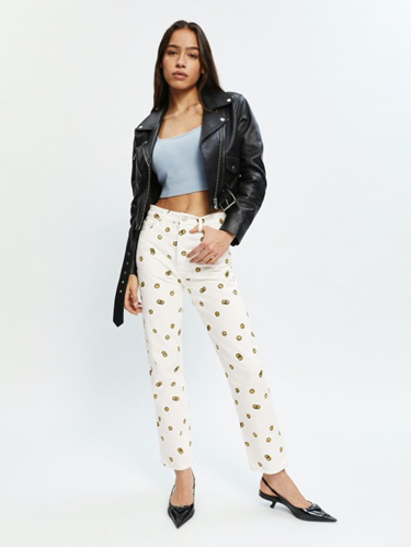 The Mixed Emotions High Rise Straight Jeans in Vintage White