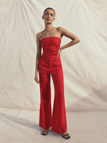 The Silvie Linen Pant in Lipstick