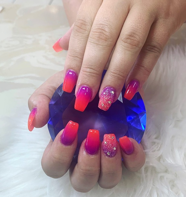 Neon Ombre Nails