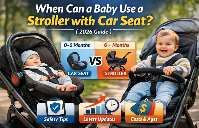 baby in stroller with car seat
